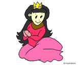 Desenho Princesa sentada pintado por narinha