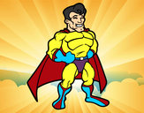Desenho Super-herói musculoso pintado por NBalduino