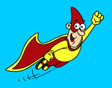 Desenho Super-herói voando pintado por NBalduino