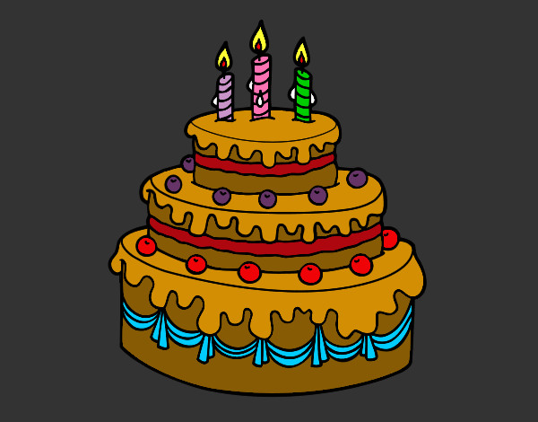Desenho Torta de Aniversário pintado por Bi999