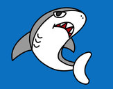 Desenho Tubarão nadando pintado por Bertha