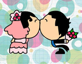 Desenho Beijo da recém casado pintado por SARAH-