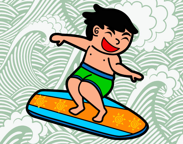 Desenho Chico surf pintado por ImShampoo