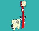 Desenho Dentes e escova de dentes pintado por ImShampoo
