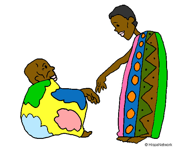 Desenho Dois africanos pintado por Aiacom