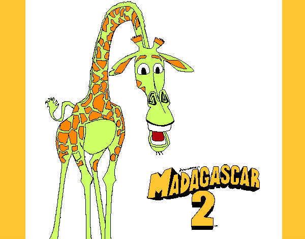 Desenho Madagascar 2 Melman pintado por Luisinho