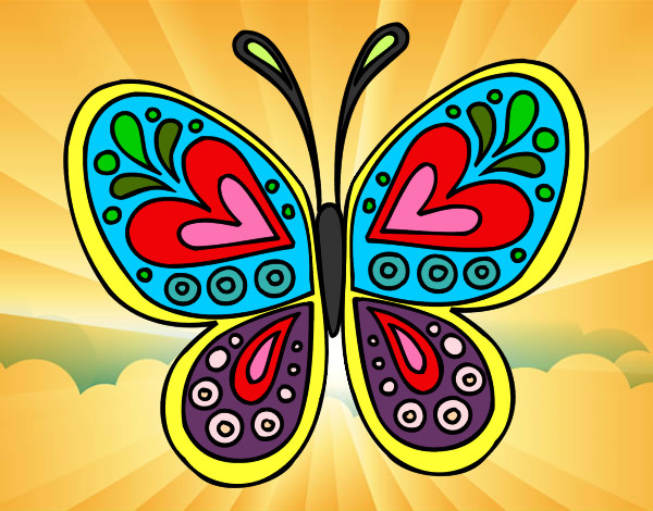 Desenho Mandala borboleta pintado por Mara-Angel