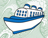 Desenho Navio transatlântico pintado por lukinhas