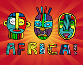 Desenho Tribos da África pintado por Aiacom