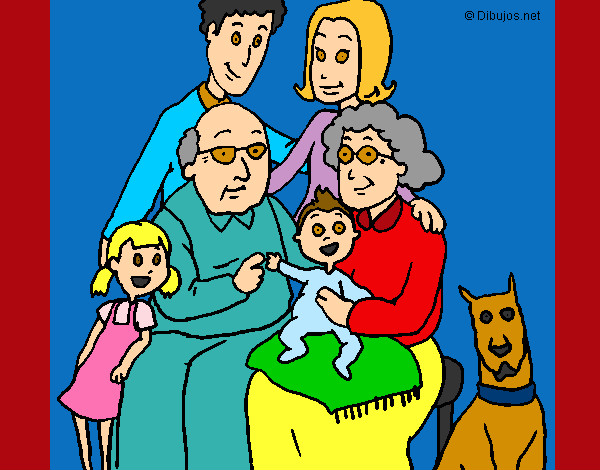 Desenho Família pintado por Anita