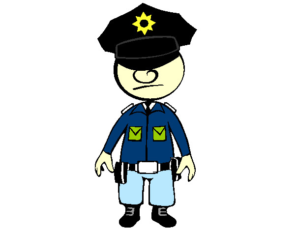 Desenho Agente de polícia pintado por teteu
