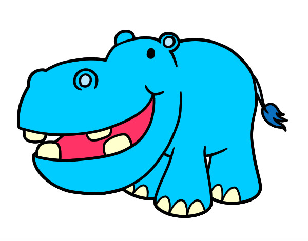Desenho Hipopótamo pequeno pintado por analis