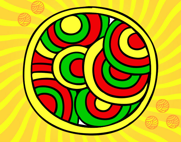 Desenho Mandala circular pintado por caiobrumel