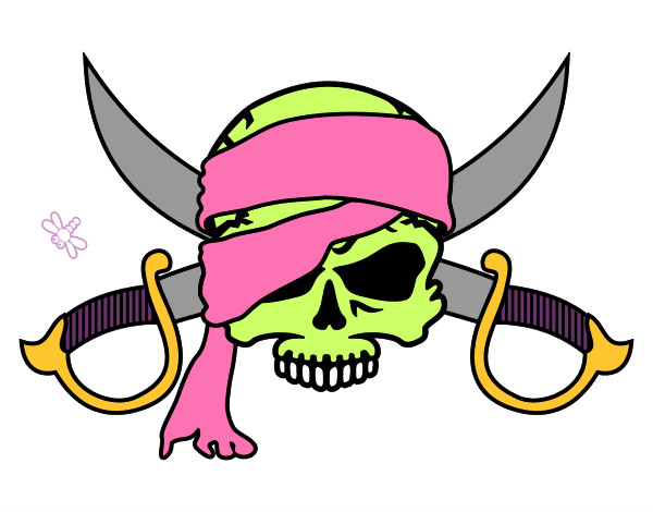 Desenho Símbolo pirata pintado por ACLR