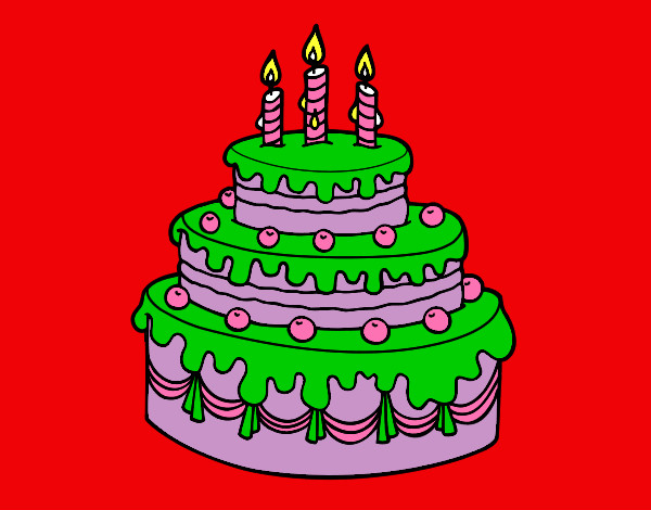Desenho Torta de Aniversário pintado por marcella