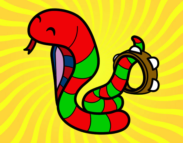 Desenho Cobra com tamborin pintado por lulu08