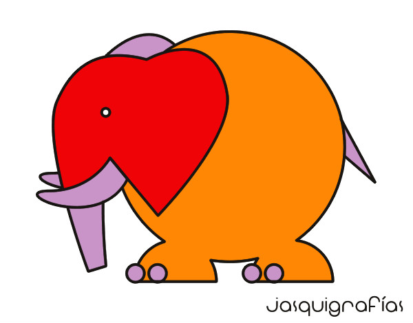Desenho Elefante grande pintado por purucutu