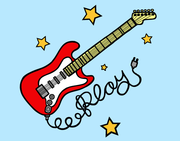Desenho Guitarra e estrelas pintado por daniel7