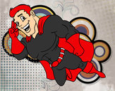 Desenho Superherói voando pintado por Luan1