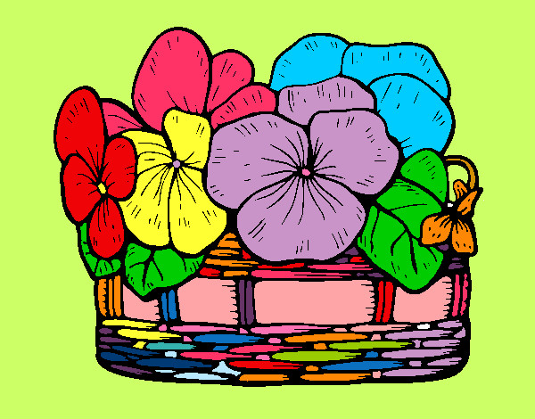 Desenho Cesta de flores 12 pintado por aflodilza 