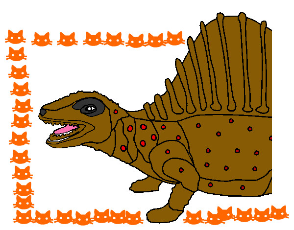Desenho Dinossauro pintado por luce