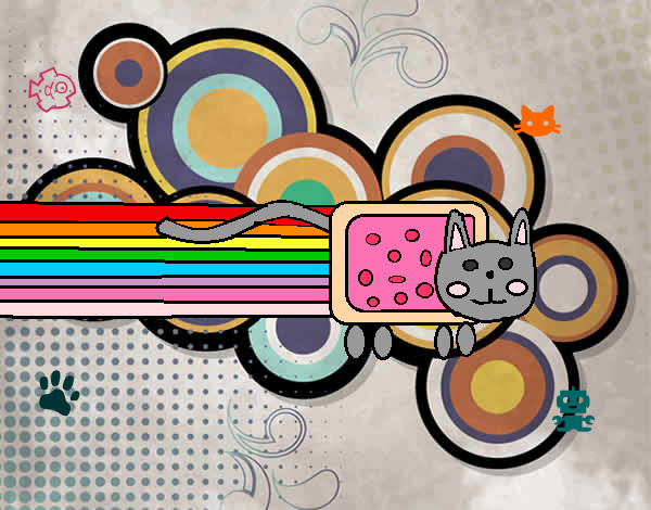 Desenho Gato Arco-íris pintado por REXY