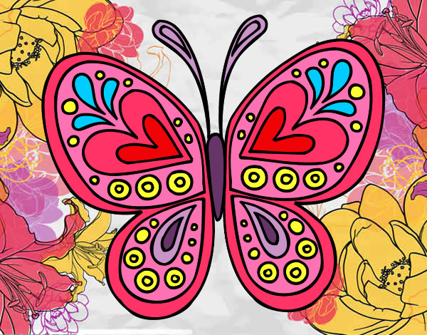 Desenho Mandala borboleta pintado por Rafaelgato