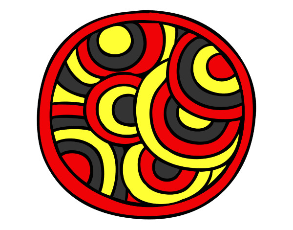Desenho Mandala circular pintado por Scott