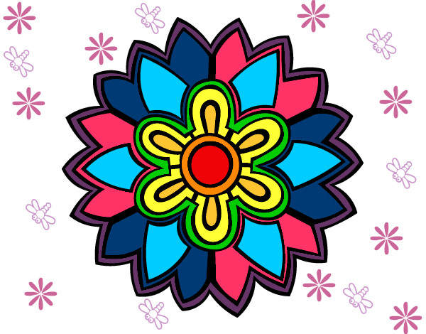 Desenho Mandala em forma flor weiss pintado por MartaC