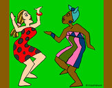 Desenho Mulheres a dançar pintado por thaylla
