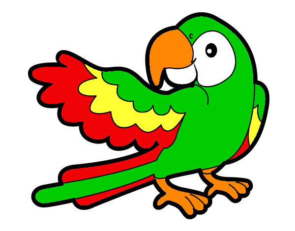 Desenho Papagaio abrir a asa pintado por REXY