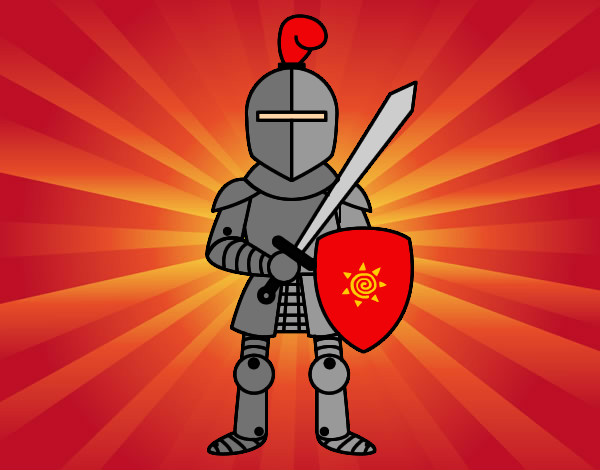 Desenho Cavaleiro com espada e escudo pintado por Arthzoka