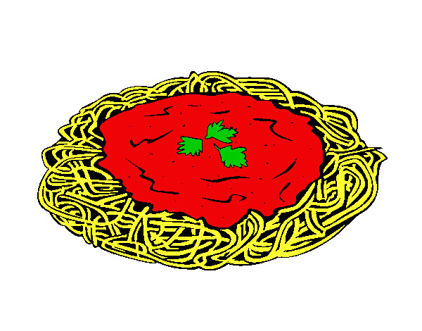 Desenho Esparguete com queijo pintado por thawane