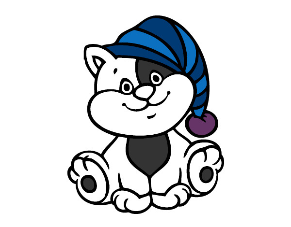 Desenho Gato com chapéu pintado por jesuse