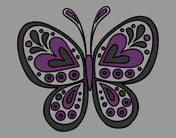 Desenho Mandala borboleta pintado por joice