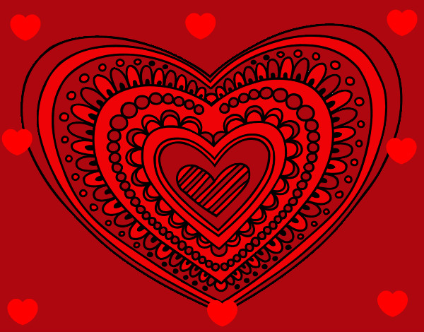 Desenho Mandala coração pintado por sara1234
