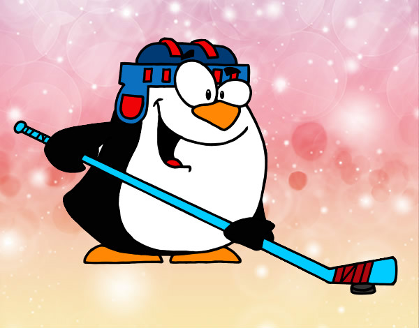 Pinguim jogando hóquei