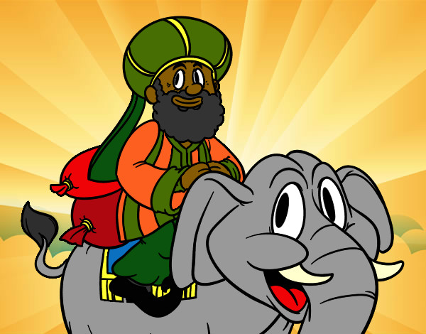 Rei Baltasar a elefante