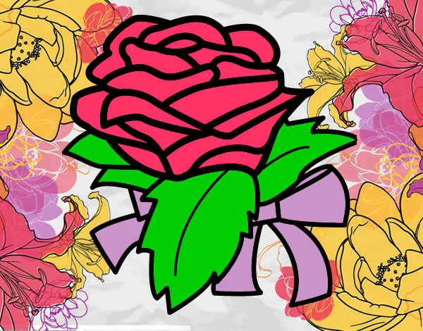 Desenho Rosa, flor pintado por Marlibebel