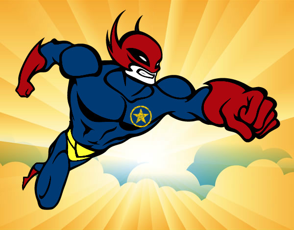 Desenho Super-herói sem uma capa pintado por nycollas