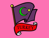Desenho Bandeira da Turquia pintado por taile
