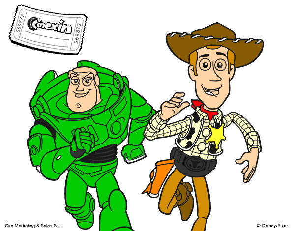 Desenho Buzz e Woody pintado por vinha0854