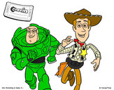 Desenho Buzz e Woody pintado por vinha0854