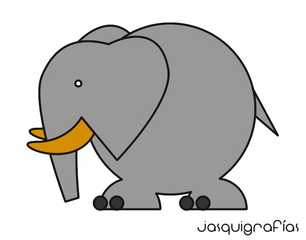 Desenho Elefante grande pintado por kikas