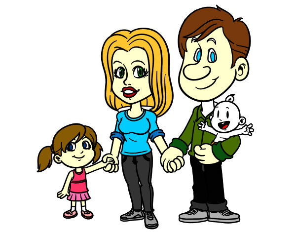 Desenho Família feliz pintado por Jubs