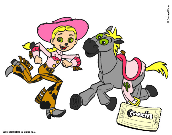 Desenho Jessie e Bullseye pintado por cambraia