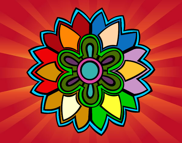 Desenho Mandala em forma flor weiss pintado por joicinha