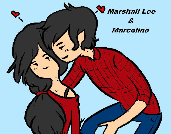Desenho Marshall Lee e Marceline pintado por Camila23