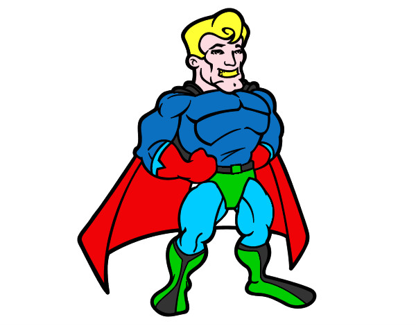 Desenho Super-herói musculoso pintado por Magyla