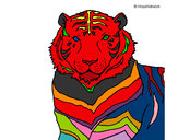 Desenho Tigre pintado por christyan
